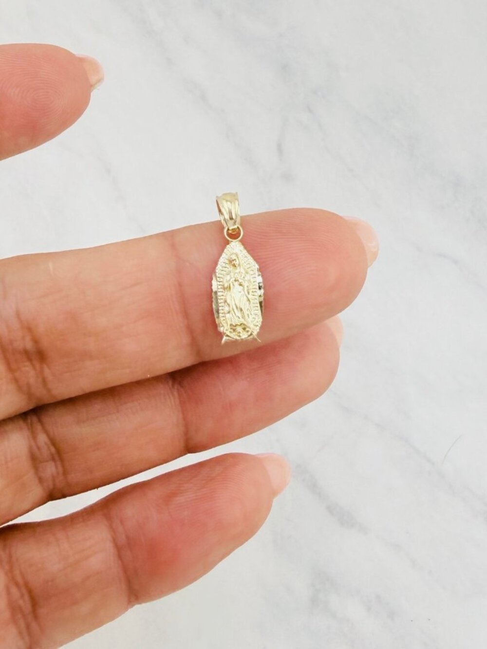 10K Gold Virgin Mary Our Lady of Guadalupe Pendant